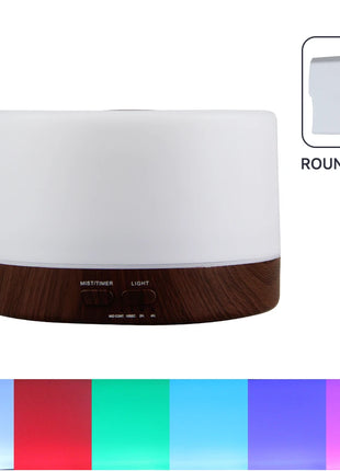 Difusor de aceites esenciales de 500ml, difusor silencioso de niebla aromática, difusor de aroma, humidificador de aire ultrasónico con Control remoto de grano de madera