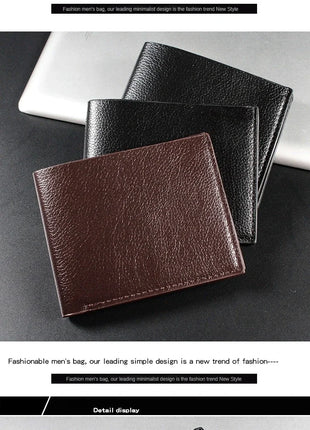 Cartera para hombre, billeteras de cuero genuino para hombre, producto Premium, billeteras de Cuero de vaca Real para hombre, Walet corto negro, Portefeuille Homme