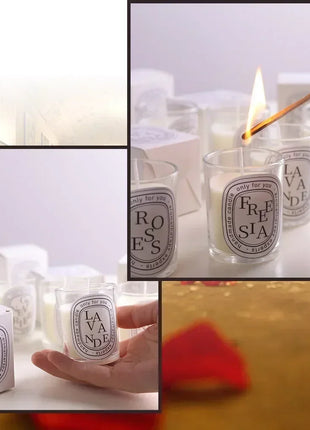 Romantic Transparent Scented Fragrance Candle Light Gift Scented Aromatic Candles Guest Gift Candles Wedding Candles Candle Jar