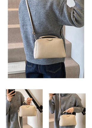 Nuevos bolsos cruzados de moda, bolso de cuero PU para mujer, bolso de mano Simple de alta calidad, bolso Boston Vintage, bolsos de hombro para mujer