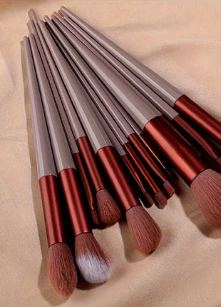 Juego de brochas de maquillaje, 13 piezas, rostro, delineador de ojos, base, corrector, sombra de ojos, juego de brochas de maquillaje para viajes y uso diario
