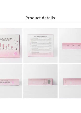 5/3 unids/set Sakura juegos para el cuidado de la piel crema Facial suero tóner limpiador Facial protector solar crema para ojos caja de regalo producto para el cuidado de la piel Facial