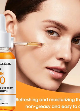 Esencia Facial de vitamina C, ácido hialurónico, suero iluminador de piel oscura, se desvanece, líneas finas, reparación hidratante, suero opaco, cuidado de la piel Facial