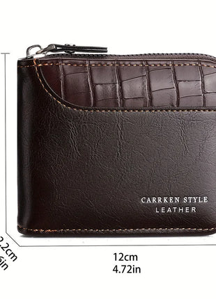 Cartera de cuero para hombre, monedero de lujo para hombre, tarjeteros con cremallera y bolsillo para monedas, billeteras Rfid, regalos para hombre, bolsa de dinero