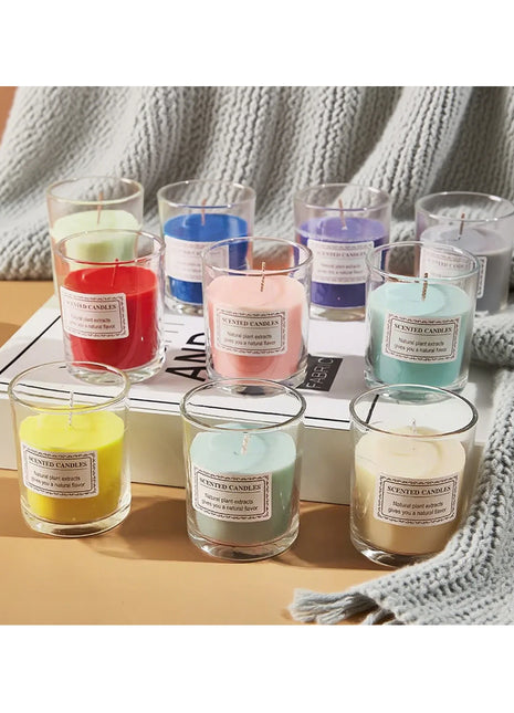 Velas perfumadas para dormir, fragancia duradera en el dormitorio, nicho, ite decorativo colorido romántico y creativo de alta gama