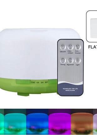 Difusor de aceites esenciales de 500ml, difusor silencioso de niebla aromática, difusor de aroma, humidificador de aire ultrasónico con Control remoto de grano de madera