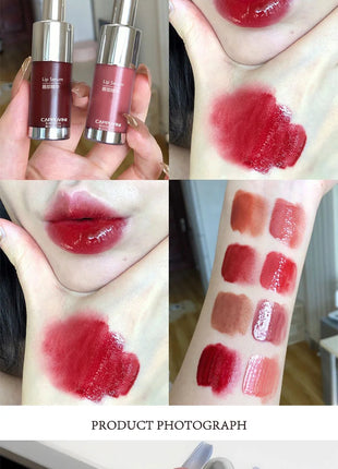 Brillo de labios para biberones Cappuvini: acabado de espejo hidratante, brillo de labios efecto vidrio para labios similares a la gelatina,