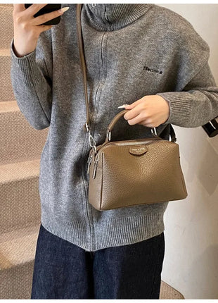 Nuevos bolsos cruzados de moda, bolso de cuero PU para mujer, bolso de mano Simple de alta calidad, bolso Boston Vintage, bolsos de hombro para mujer