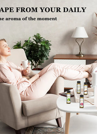 EUQEE 10ML aceites esenciales naturales eucalipto menta vainilla lavanda limón aceite de organo para humidificador DIY jabón, fabricación de velas