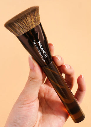 MAANGE, 1 unidad, brocha de maquillaje para base plana, pelo denso y suave, impecable para crema líquida, maquillaje, pulido, mezcla de cobertura