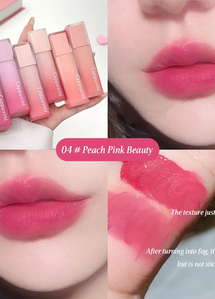 Cappuvini Nude Water Mist Lip Glaze Matte Velvet White Lip Gloss Lápiz labial de larga duración