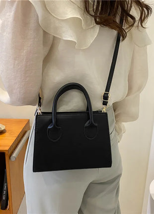 Elegante bolso negro con asas dobles, bolso cruzado elegante, bolso pequeño retro y elegante para mujeres y niñas, uso diario, trabajo, fiesta