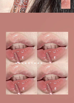 Brillo de labios para biberones Cappuvini: acabado de espejo hidratante, brillo de labios efecto vidrio para labios similares a la gelatina,