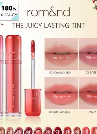 Rom&nd THE JUICY LASTING TINT-11, hidratante ligero, acabado de brillo de espejo, edición especial, brillo, K-Beauty, maquillaje coreano