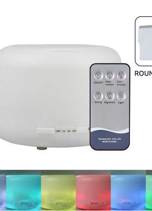 Difusor de aceites esenciales de 500ml, difusor silencioso de niebla aromática, difusor de aroma, humidificador de aire ultrasónico con Control remoto de grano de madera